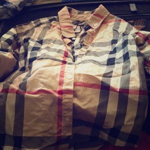 Boys Size 4 Years Old Burberry Button Up Shirt